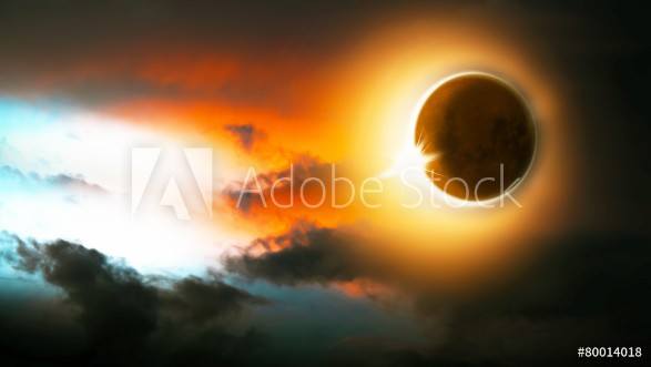 Picture of Sonnenfinsternis Mond und Sonne am Himmel
